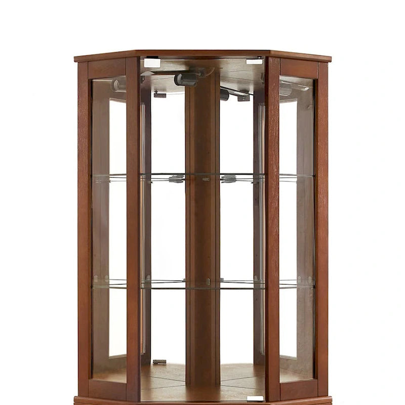 6 Shelf Corner Curio Display Cabinet with Lights