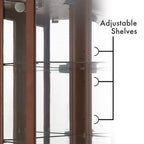 6 Shelf Corner Curio Display Cabinet with Lights