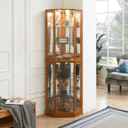 6 Shelf Corner Curio Display Cabinet with Lights