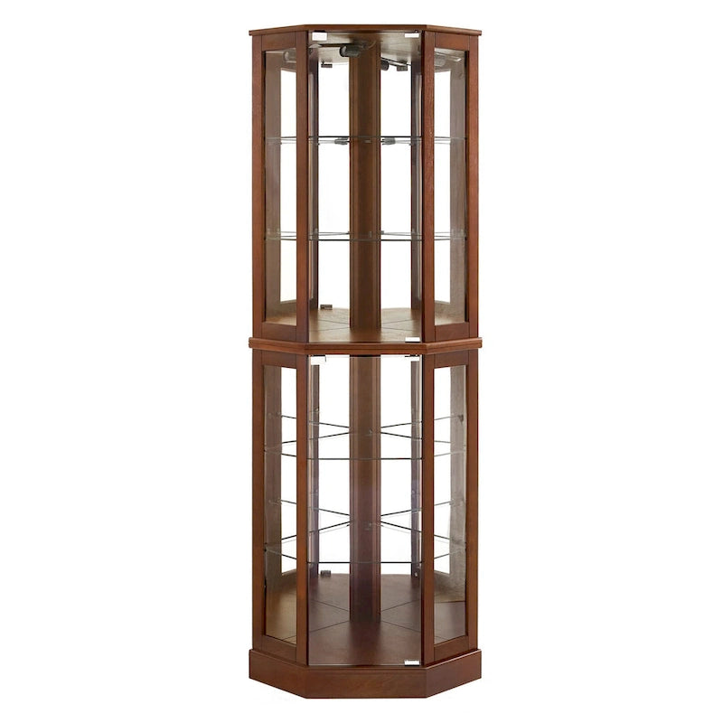 6 Shelf Corner Curio Display Cabinet with Lights