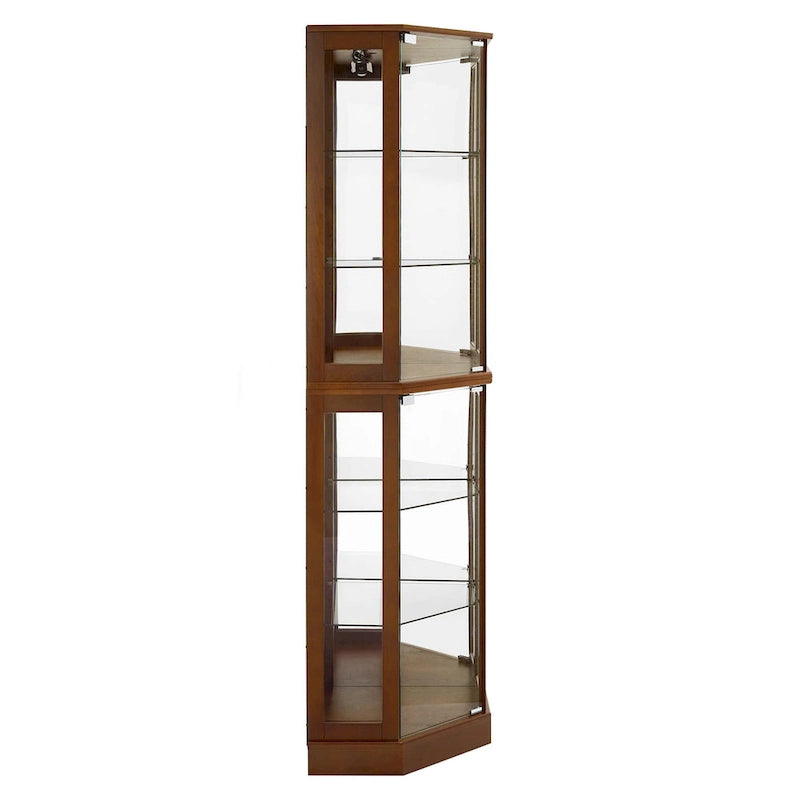 6 Shelf Corner Curio Display Cabinet with Lights