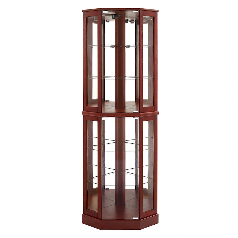 6 Shelf Corner Curio Display Cabinet with Lights