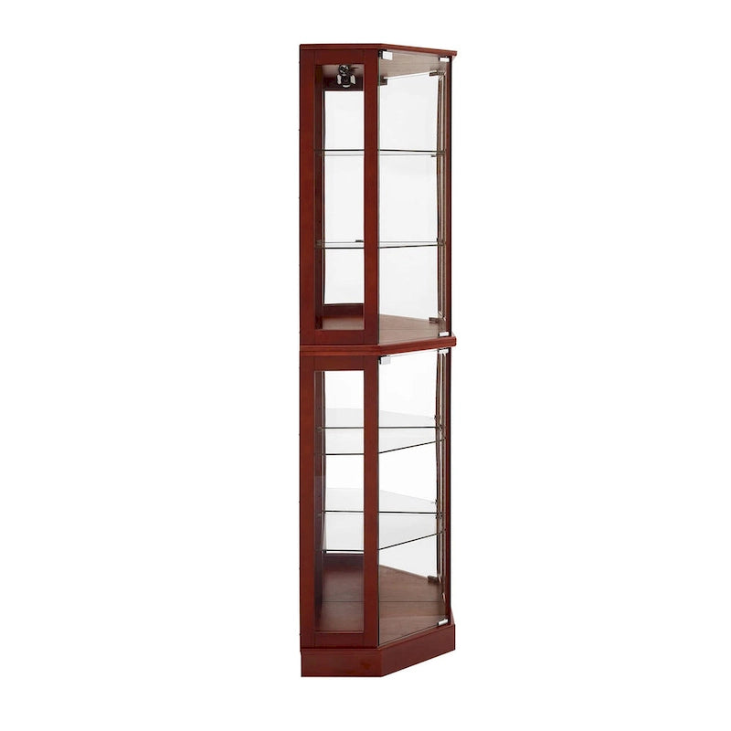 6 Shelf Corner Curio Display Cabinet with Lights