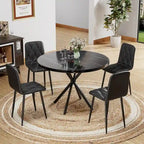 Dining Chairs Set of 4, Modern Kitchen Dining Room Chairs, PU Dining Chair Upholstered Cushion Seat and Sturdy Metal Legs