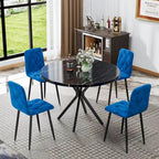 Dining Chairs Set of 4, Modern Kitchen Dining Room Chairs, PU Dining Chair Upholstered Cushion Seat and Sturdy Metal Legs