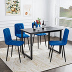 Dining Chairs Set of 4, Modern Kitchen Dining Room Chairs, PU Dining Chair Upholstered Cushion Seat and Sturdy Metal Legs