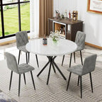 Dining Chairs Set of 4, Modern Kitchen Dining Room Chairs, PU Dining Chair Upholstered Cushion Seat and Sturdy Metal Legs
