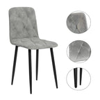 Dining Chairs Set of 4, Modern Kitchen Dining Room Chairs, PU Dining Chair Upholstered Cushion Seat and Sturdy Metal Legs