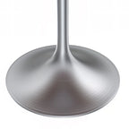 LeisureMod Verve 36 Round Dining Table with MDF Wood TableTop and Brushed Chrome Base for Kitchen & Dining Room