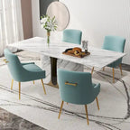 SEYNAR Velvet Upholstered Dining Chair Set of 4, Modern Glam Armless Side Chair