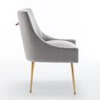 SEYNAR Velvet Upholstered Dining Chair Set of 4, Modern Glam Armless Side Chair