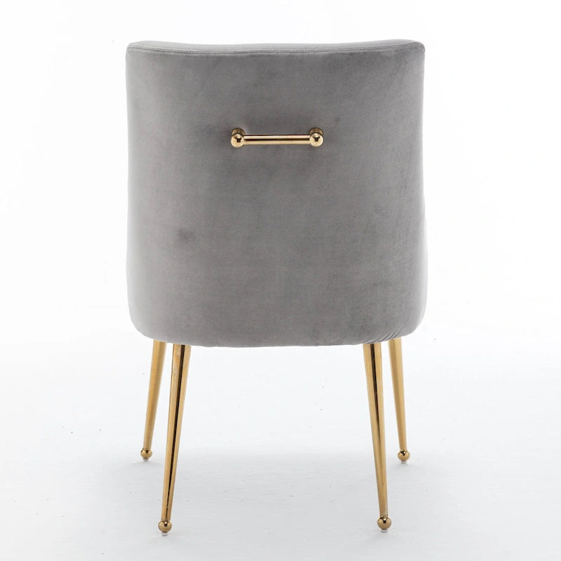 SEYNAR Velvet Upholstered Dining Chair Set of 4, Modern Glam Armless Side Chair