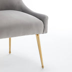 SEYNAR Velvet Upholstered Dining Chair Set of 4, Modern Glam Armless Side Chair