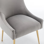 SEYNAR Velvet Upholstered Dining Chair Set of 4, Modern Glam Armless Side Chair