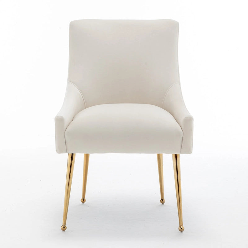 SEYNAR Velvet Upholstered Dining Chair Set of 4, Modern Glam Armless Side Chair