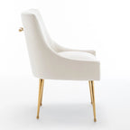 SEYNAR Velvet Upholstered Dining Chair Set of 4, Modern Glam Armless Side Chair