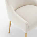 SEYNAR Velvet Upholstered Dining Chair Set of 4, Modern Glam Armless Side Chair