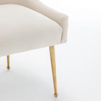 SEYNAR Velvet Upholstered Dining Chair Set of 4, Modern Glam Armless Side Chair