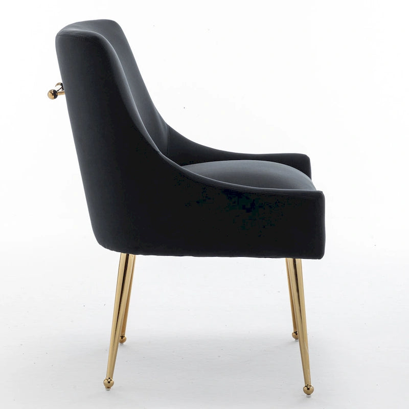 SEYNAR Velvet Upholstered Dining Chair Set of 4, Modern Glam Armless Side Chair