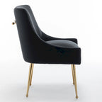 SEYNAR Velvet Upholstered Dining Chair Set of 4, Modern Glam Armless Side Chair
