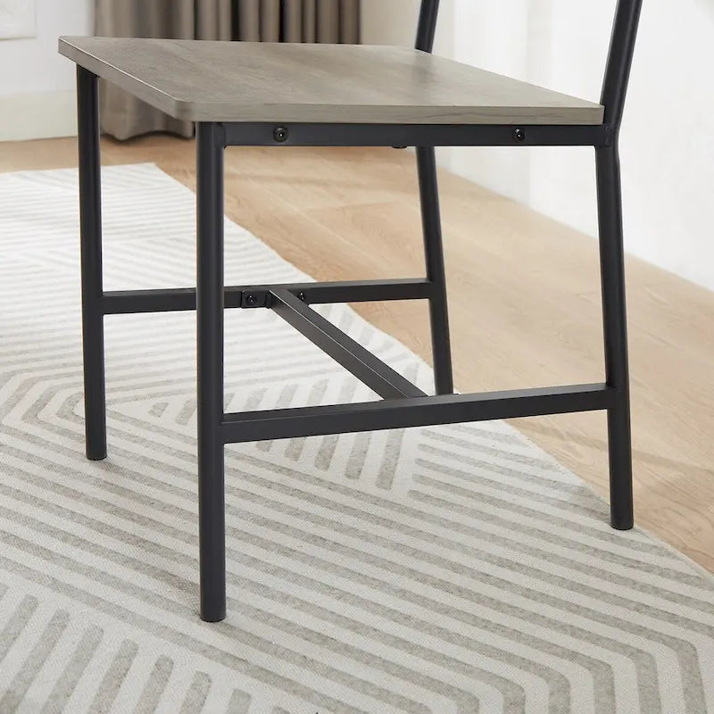 5 Pcs Dining Table Set, Barstool Dining Table with 2 Benches 2 Chairs