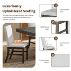 Traditional 7-Piece 72 Wood Extendable Dining Table Set