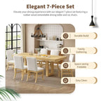 Traditional 7-Piece 72 Wood Extendable Dining Table Set