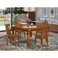 East West Furniture Table Set Includes a Square Dining Table with Butterfly Leaf and Dining Chairs (Chair Seat Type Options)