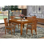 East West Furniture Table Set Includes a Square Dining Table with Butterfly Leaf and Dining Chairs (Chair Seat Type Options)