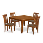 East West Furniture Table Set Includes a Square Dining Table with Butterfly Leaf and Dining Chairs (Chair Seat Type Options)