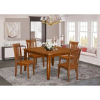 East West Furniture Table Set Includes a Square Dining Table with Butterfly Leaf and Dining Chairs (Chair Seat Type Options)