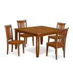 East West Furniture Table Set Includes a Square Dining Table with Butterfly Leaf and Dining Chairs (Chair Seat Type Options)