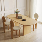 71 Modern Oval Dining Table, Solid Wood Kitchen Table for 6 people - 70.8 X 35.4