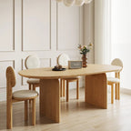 71 Modern Oval Dining Table, Solid Wood Kitchen Table for 6 people - 70.8 X 35.4