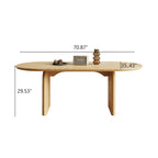 71 Modern Oval Dining Table, Solid Wood Kitchen Table for 6 people - 70.8 X 35.4