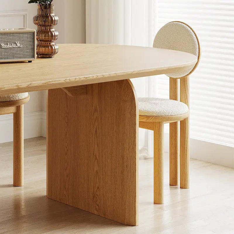 71 Modern Oval Dining Table, Solid Wood Kitchen Table for 6 people - 70.8 X 35.4