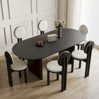 71 Modern Oval Dining Table, Solid Wood Kitchen Table for 6 people - 70.8 X 35.4