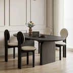 71 Modern Oval Dining Table, Solid Wood Kitchen Table for 6 people - 70.8 X 35.4