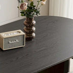 71 Modern Oval Dining Table, Solid Wood Kitchen Table for 6 people - 70.8 X 35.4