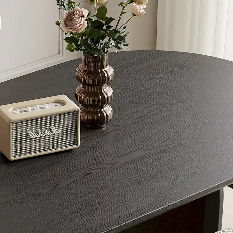 71 Modern Oval Dining Table, Solid Wood Kitchen Table for 6 people - 70.8 X 35.4