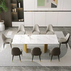 9 - Piece 94.48 Extendable Sintered Stone Dining Table with 8 Chairs Dining Set