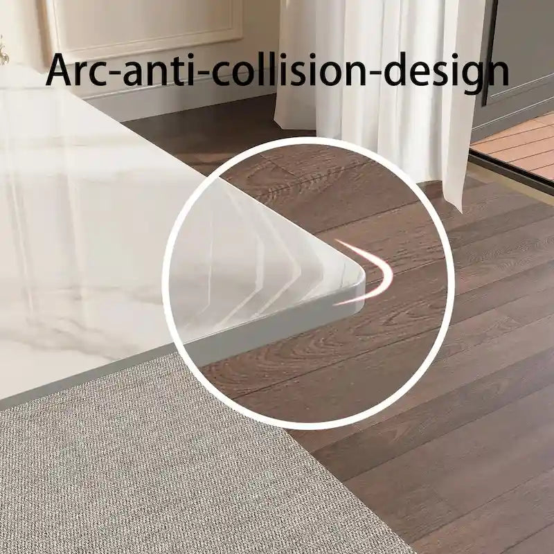 9 - Piece 94.48 Extendable Sintered Stone Dining Table with 8 Chairs Dining Set