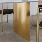 9 - Piece 94.48 Extendable Sintered Stone Dining Table with 8 Chairs Dining Set