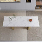 9 - Piece 94.48 Extendable Sintered Stone Dining Table with 8 Chairs Dining Set