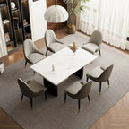 9 - Piece 94.48 Extendable Sintered Stone Dining Table with 8 Chairs Dining Set