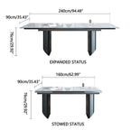 9 - Piece 94.48 Extendable Sintered Stone Dining Table with 8 Chairs Dining Set