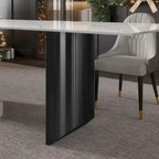 9 - Piece 94.48 Extendable Sintered Stone Dining Table with 8 Chairs Dining Set