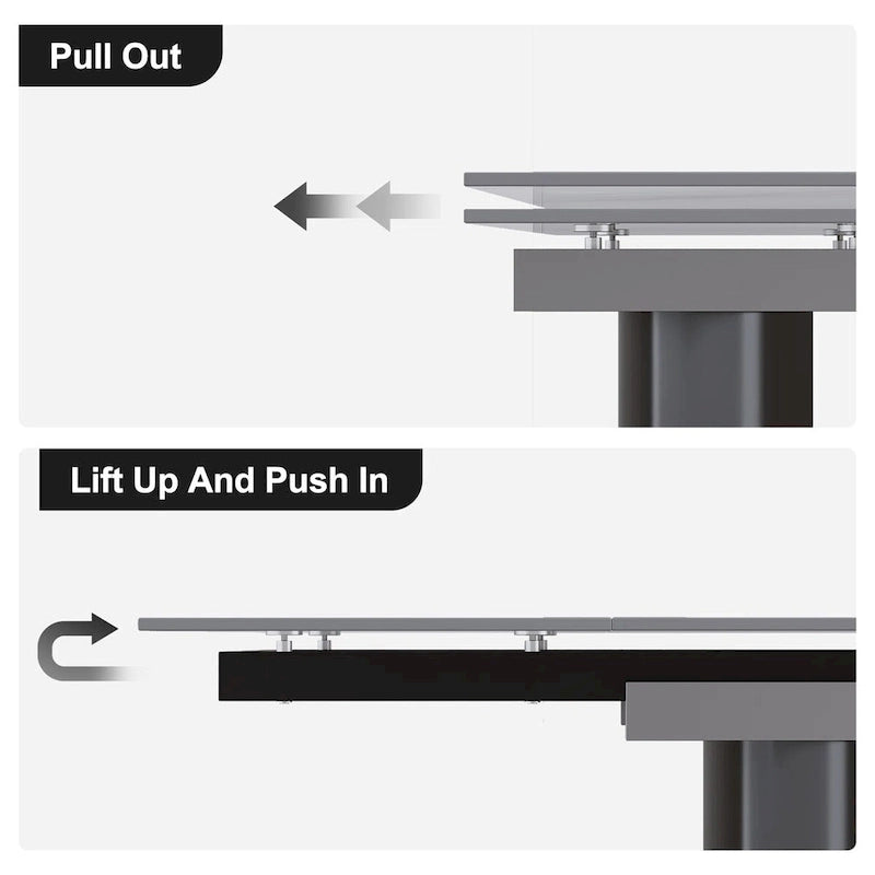 9 - Piece 94.48 Extendable Sintered Stone Dining Table with 8 Chairs Dining Set