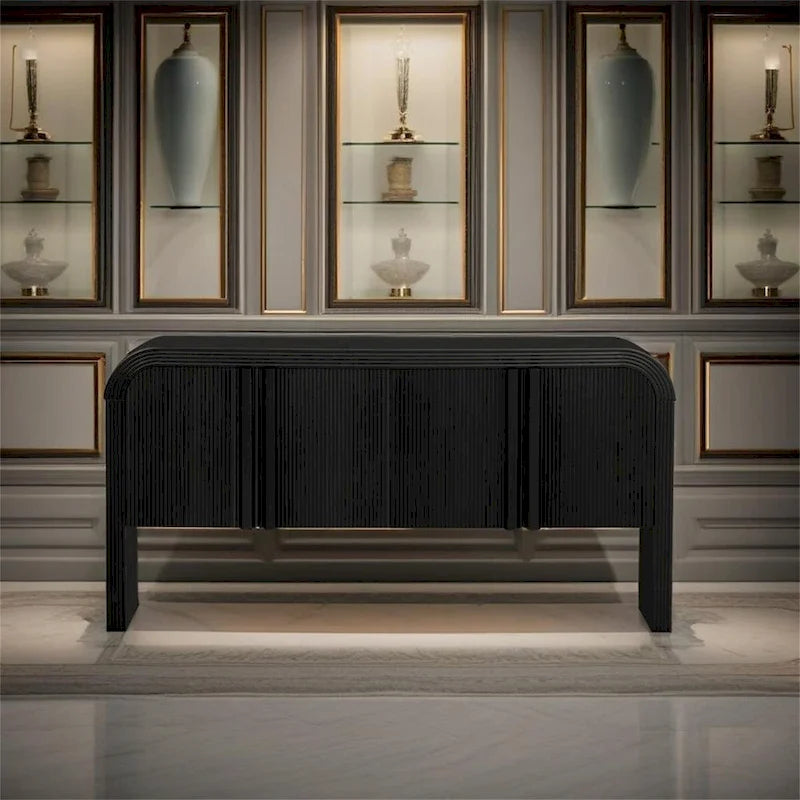 Striped Storage Cabinet with 4 Doors