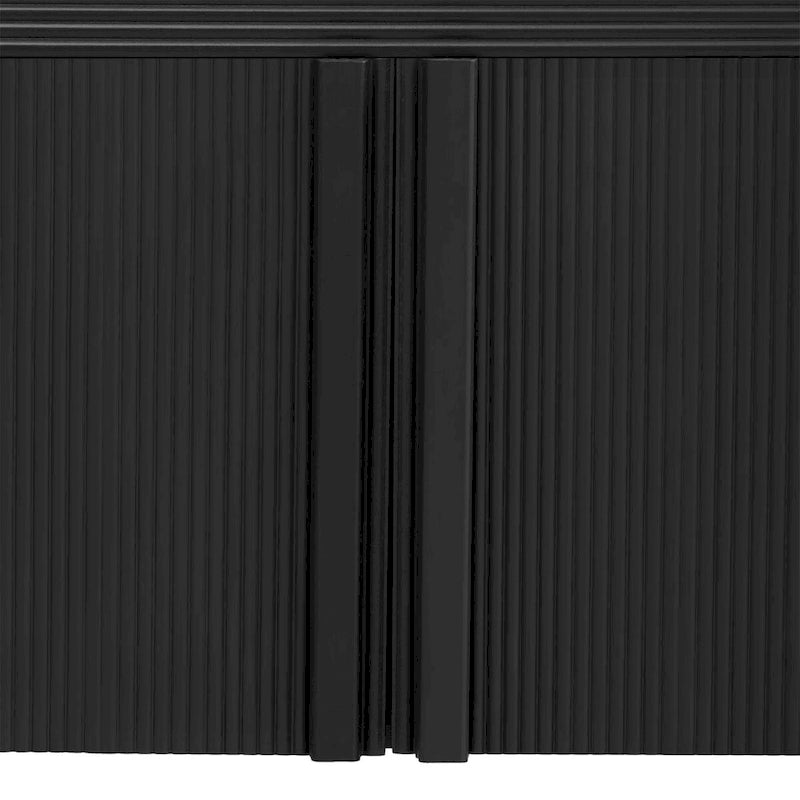 Striped Storage Cabinet with 4 Doors